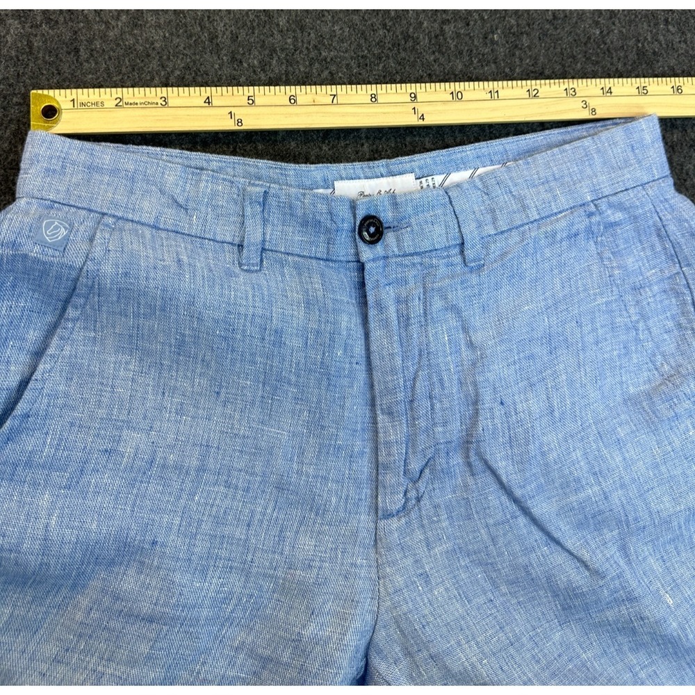 Porter & Ash 100% Linen Heather Blue 9" Inseam Shorts Men's Size 29 Casual Beach - Picture 12 of 16
